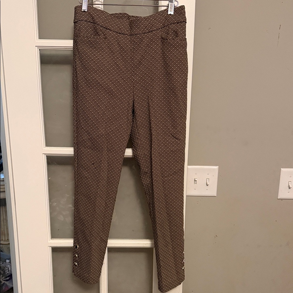Chico's Brown Geometric Pattern Pants - image 1